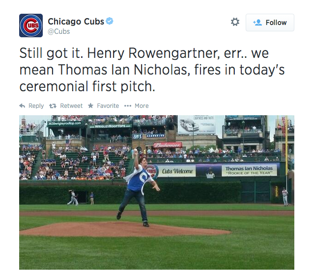 Henry Rowengartner' showed up at Wrigley Field to support the Cubs