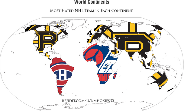 Most Hated NHL Teams By State