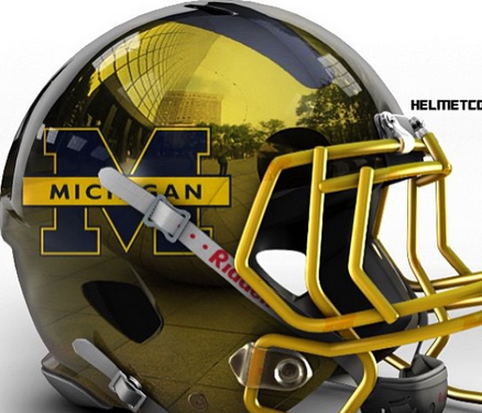 chrome michigan helmet